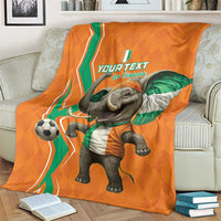 Custom Ivory Coast Football Blanket Go Les Elephants