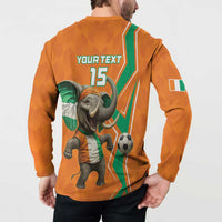 Custom Ivory Coast Football Button Sweatshirt Go Les Elephants