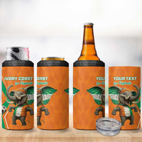 Custom Ivory Coast Football 4 in 1 Can Cooler Tumbler Go Les Elephants