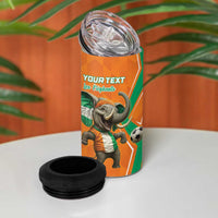 Custom Ivory Coast Football 4 in 1 Can Cooler Tumbler Go Les Elephants