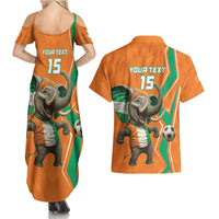 Custom Ivory Coast Football Couples Matching Summer Maxi Dress and Hawaiian Shirt Go Les Elephants