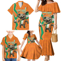 Custom Ivory Coast Football Family Matching Mermaid Dress and Hawaiian Shirt Go Les Elephants