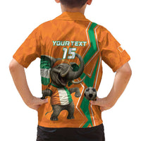 Custom Ivory Coast Football Family Matching Off Shoulder Maxi Dress and Hawaiian Shirt Go Les Elephants