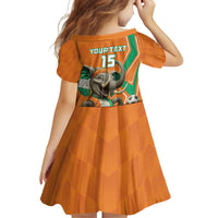 Custom Ivory Coast Football Family Matching Off Shoulder Short Dress and Hawaiian Shirt Go Les Elephants