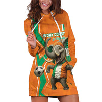 Custom Ivory Coast Football Hoodie Dress Go Les Elephants