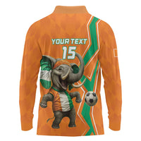 Custom Ivory Coast Football Long Sleeve Polo Shirt Go Les Elephants - Wonder Print Shop