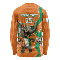 Custom Ivory Coast Football Long Sleeve Shirt Go Les Elephants - Wonder Print Shop