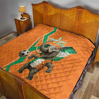 Custom Ivory Coast Football Quilt Go Les Elephants - Wonder Print Shop