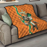 Custom Ivory Coast Football Quilt Go Les Elephants - Wonder Print Shop
