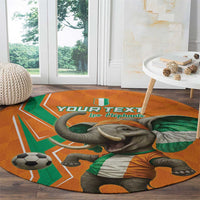 Custom Ivory Coast Football Round Carpet Go Les Elephants - Wonder Print Shop