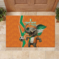 Custom Ivory Coast Football Rubber Doormat Go Les Elephants - Wonder Print Shop