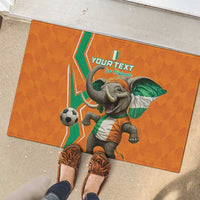 Custom Ivory Coast Football Rubber Doormat Go Les Elephants - Wonder Print Shop