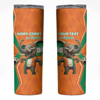 Custom Ivory Coast Football Skinny Tumbler Go Les Elephants - Wonder Print Shop