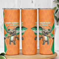 Custom Ivory Coast Football Skinny Tumbler Go Les Elephants - Wonder Print Shop