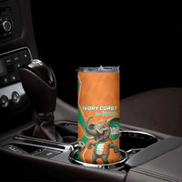 Custom Ivory Coast Football Skinny Tumbler Go Les Elephants - Wonder Print Shop