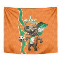 Custom Ivory Coast Football Tapestry Go Les Elephants - Wonder Print Shop