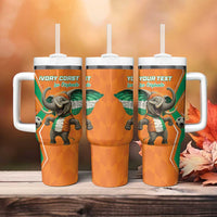Custom Ivory Coast Football Tumbler With Handle Go Les Elephants - Wonder Print Shop