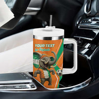 Custom Ivory Coast Football Tumbler With Handle Go Les Elephants - Wonder Print Shop