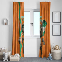 Custom Ivory Coast Football Window Curtain Go Les Elephants - Wonder Print Shop