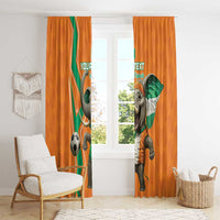Custom Ivory Coast Football Window Curtain Go Les Elephants - Wonder Print Shop