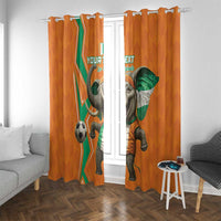 Custom Ivory Coast Football Window Curtain Go Les Elephants - Wonder Print Shop