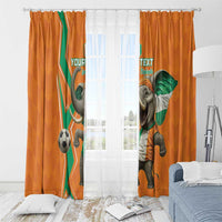 Custom Ivory Coast Football Window Curtain Go Les Elephants - Wonder Print Shop