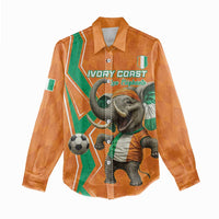 Custom Ivory Coast Football Women Casual Shirt Go Les Elephants - Wonder Print Shop