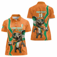 Custom Ivory Coast Football Women Polo Shirt Go Les Elephants - Wonder Print Shop