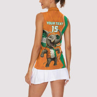 Custom Ivory Coast Football Women Sleeveless Polo Shirt Go Les Elephants - Wonder Print Shop