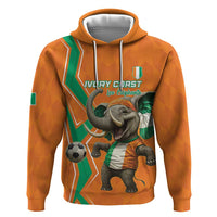 Custom Ivory Coast Football Zip Hoodie Go Les Elephants - Wonder Print Shop