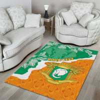 Personalised Ivory Coast Area Rug Elephant With Coat Of Arms