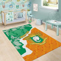 Personalised Ivory Coast Area Rug Elephant With Coat Of Arms