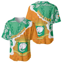 Personalised Ivory Coast Baseball Jersey Elephant With Coat Of Arms