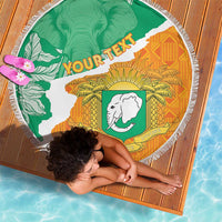 Personalised Ivory Coast Beach Blanket Elephant With Coat Of Arms