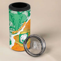 Personalised Ivory Coast 4 in 1 Can Cooler Tumbler Elephant With Coat Of Arms