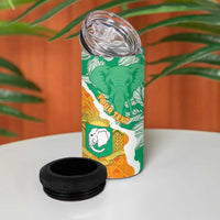 Personalised Ivory Coast 4 in 1 Can Cooler Tumbler Elephant With Coat Of Arms