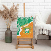 Personalised Ivory Coast Canvas Wall Art Elephant With Coat Of Arms