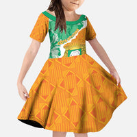 Personalised Ivory Coast Family Matching Off Shoulder Maxi Dress and Hawaiian Shirt Elephant With Coat Of Arms