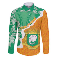 Personalised Ivory Coast Family Matching Off Shoulder Maxi Dress and Hawaiian Shirt Elephant With Coat Of Arms