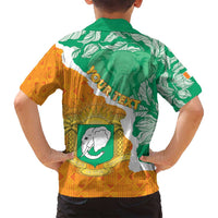 Personalised Ivory Coast Family Matching Summer Maxi Dress and Hawaiian Shirt Elephant With Coat Of Arms