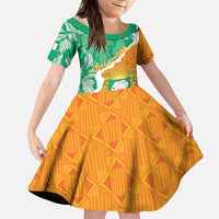 Personalised Ivory Coast Family Matching Tank Maxi Dress and Hawaiian Shirt Elephant With Coat Of Arms
