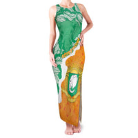 Personalised Ivory Coast Family Matching Tank Maxi Dress and Hawaiian Shirt Elephant With Coat Of Arms