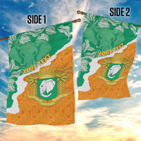 Personalised Ivory Coast Garden Flag Elephant With Coat Of Arms
