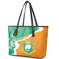 Personalised Ivory Coast Leather Tote Bag Elephant With Coat Of Arms