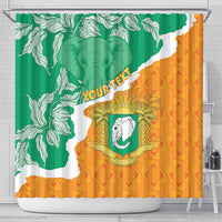 Personalised Ivory Coast Shower Curtain Elephant With Coat Of Arms - Wonder Print Shop
