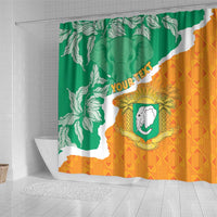 Personalised Ivory Coast Shower Curtain Elephant With Coat Of Arms - Wonder Print Shop