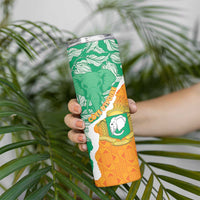 Personalised Ivory Coast Skinny Tumbler Elephant With Coat Of Arms - Wonder Print Shop
