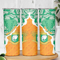 Personalised Ivory Coast Skinny Tumbler Elephant With Coat Of Arms - Wonder Print Shop
