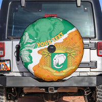 Personalised Ivory Coast Spare Tire Cover Elephant With Coat Of Arms - Wonder Print Shop
