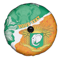 Personalised Ivory Coast Spare Tire Cover Elephant With Coat Of Arms - Wonder Print Shop